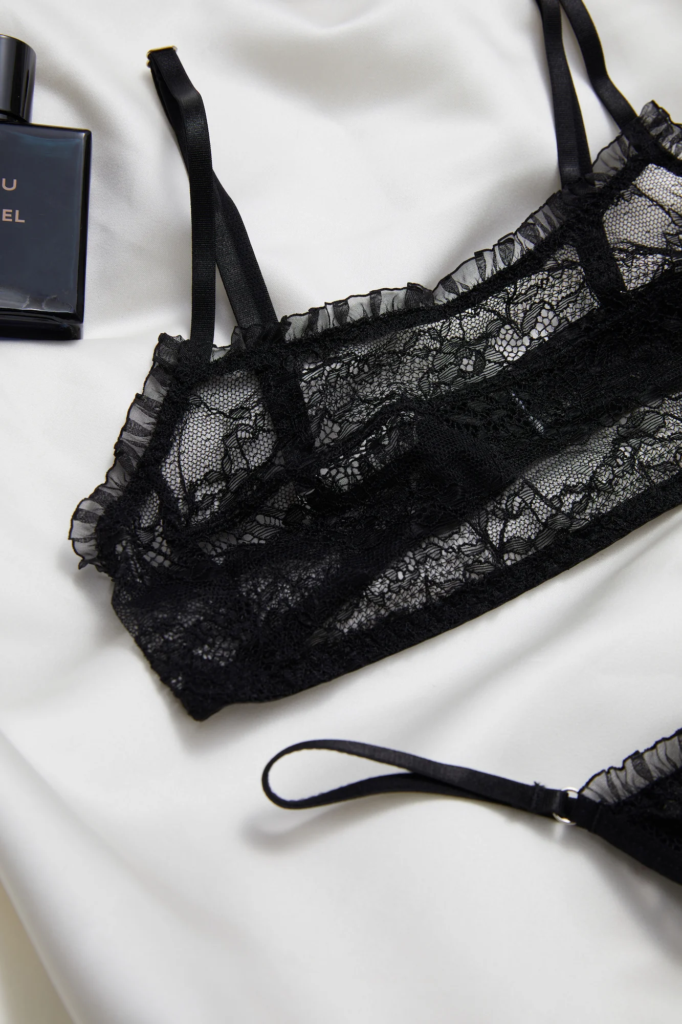 Black Lace Bralette Set