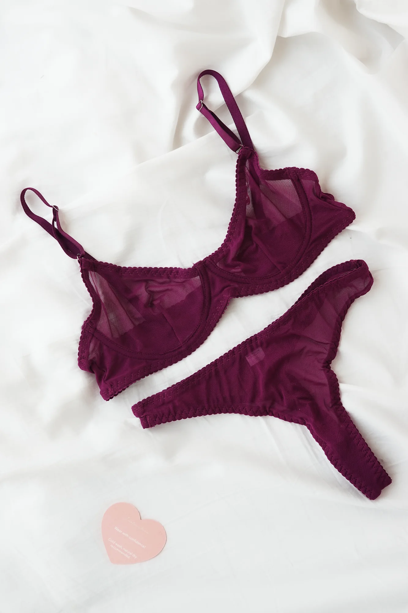 Plum Sheer Lingerie - Image 4