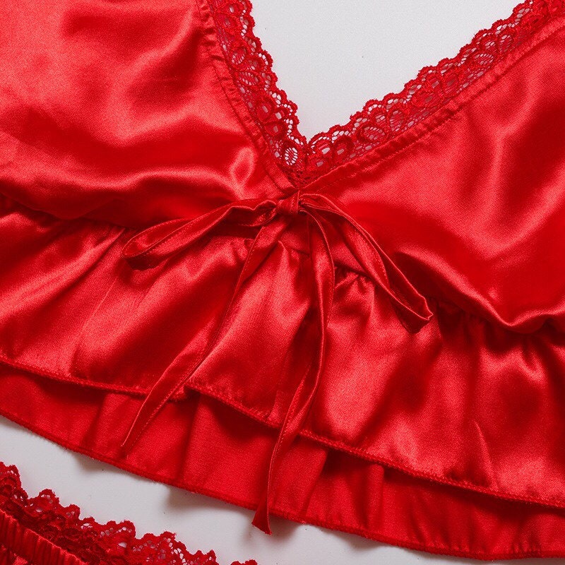 Red Satin Pajama Set - Image 4